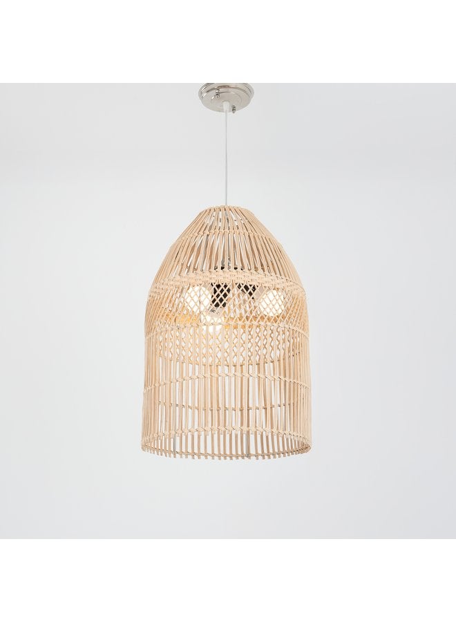 تبس هوم لمب نجفة TBS باللون بيج مصنوعة من بامبو لإضاءة المنزل والديكور - Image 1